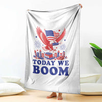 Today We Boom 4th of July Bald Eagle Fireworks Throw Blanket