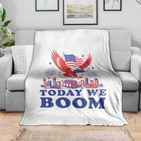 Today We Boom 4th of July Bald Eagle Fireworks Throw Blanket