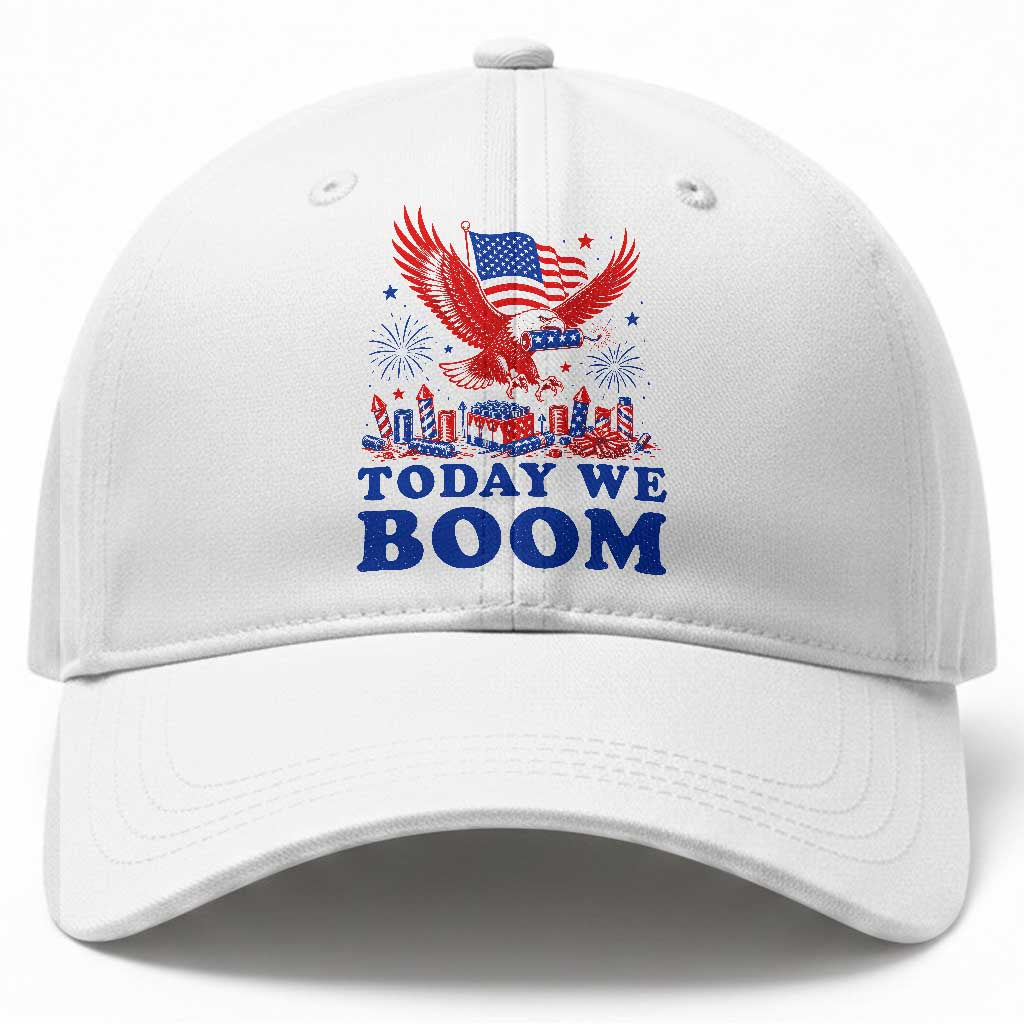 Today We Boom 4th of July Bald Eagle Fireworks Baseball Cap