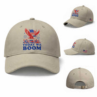 Today We Boom 4th of July Bald Eagle Fireworks Baseball Cap