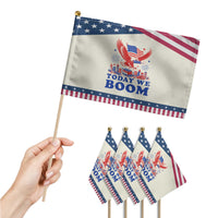 Today We Boom 4th of July Bald Eagle Fireworks Patriotic Handheld Flag