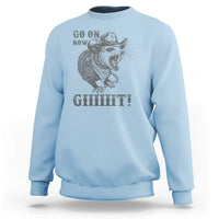 Funny Cowboy Opossum Sweatshirt Go On Now Git Western Country Opossum - Wonder Print Shop