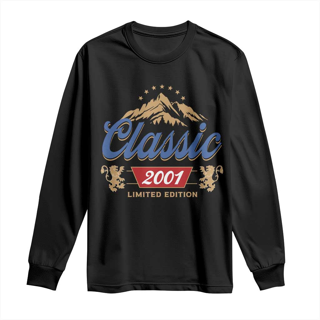 25th Birthday Beer Classic 2001 Limited Edition Long Sleeve Shirt Funny Gifts for 25 Year Olds