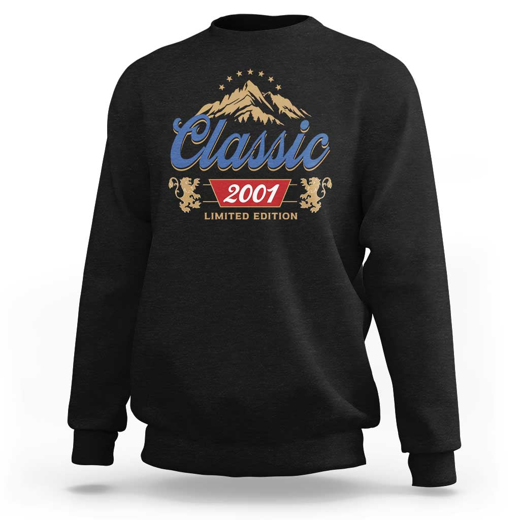 25th Birthday Beer Classic 2001 Limited Edition Sweatshirt Funny Gifts for 25 Year Olds