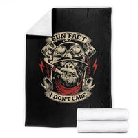 Fun Fact I Dont Care Throw Blanket Funny Smoking Gorilla Sarcastic - Wonder Print Shop
