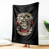 Fun Fact I Dont Care Throw Blanket Funny Smoking Gorilla Sarcastic - Wonder Print Shop