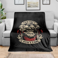 Fun Fact I Dont Care Throw Blanket Funny Smoking Gorilla Sarcastic - Wonder Print Shop