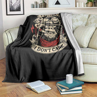 Fun Fact I Dont Care Throw Blanket Funny Smoking Gorilla Sarcastic - Wonder Print Shop
