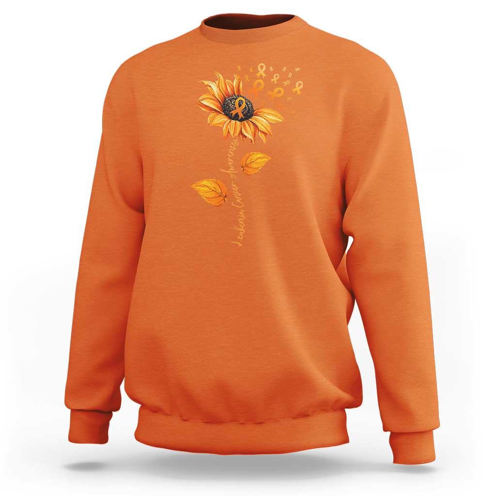 Leukemia Cancer Awareness Sunflower Orange Ribbon Sweatshirt