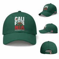 California Republic Flag Bear Baseball Cap Distressed Calif State Pride Graphic