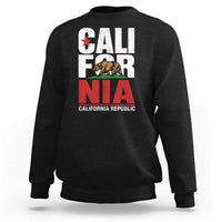 California Republic Flag Bear Sweatshirt Distressed Calif State Pride Graphic
