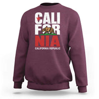 California Republic Flag Bear Sweatshirt Distressed Calif State Pride Graphic