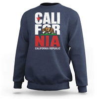 California Republic Flag Bear Sweatshirt Distressed Calif State Pride Graphic