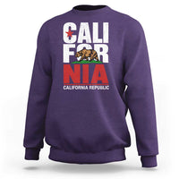 California Republic Flag Bear Sweatshirt Distressed Calif State Pride Graphic