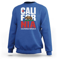 California Republic Flag Bear Sweatshirt Distressed Calif State Pride Graphic
