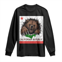 California Bear Flag Republic Long Sleeve Shirt CA State Distressed Design