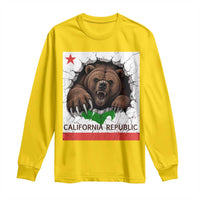 California Bear Flag Republic Long Sleeve Shirt CA State Distressed Design