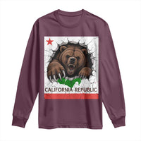 California Bear Flag Republic Long Sleeve Shirt CA State Distressed Design