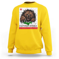 California Bear Flag Republic Sweatshirt CA State Distressed Design