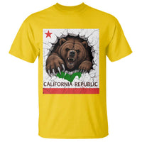 California Bear Flag Republic T Shirt CA State Distressed Design