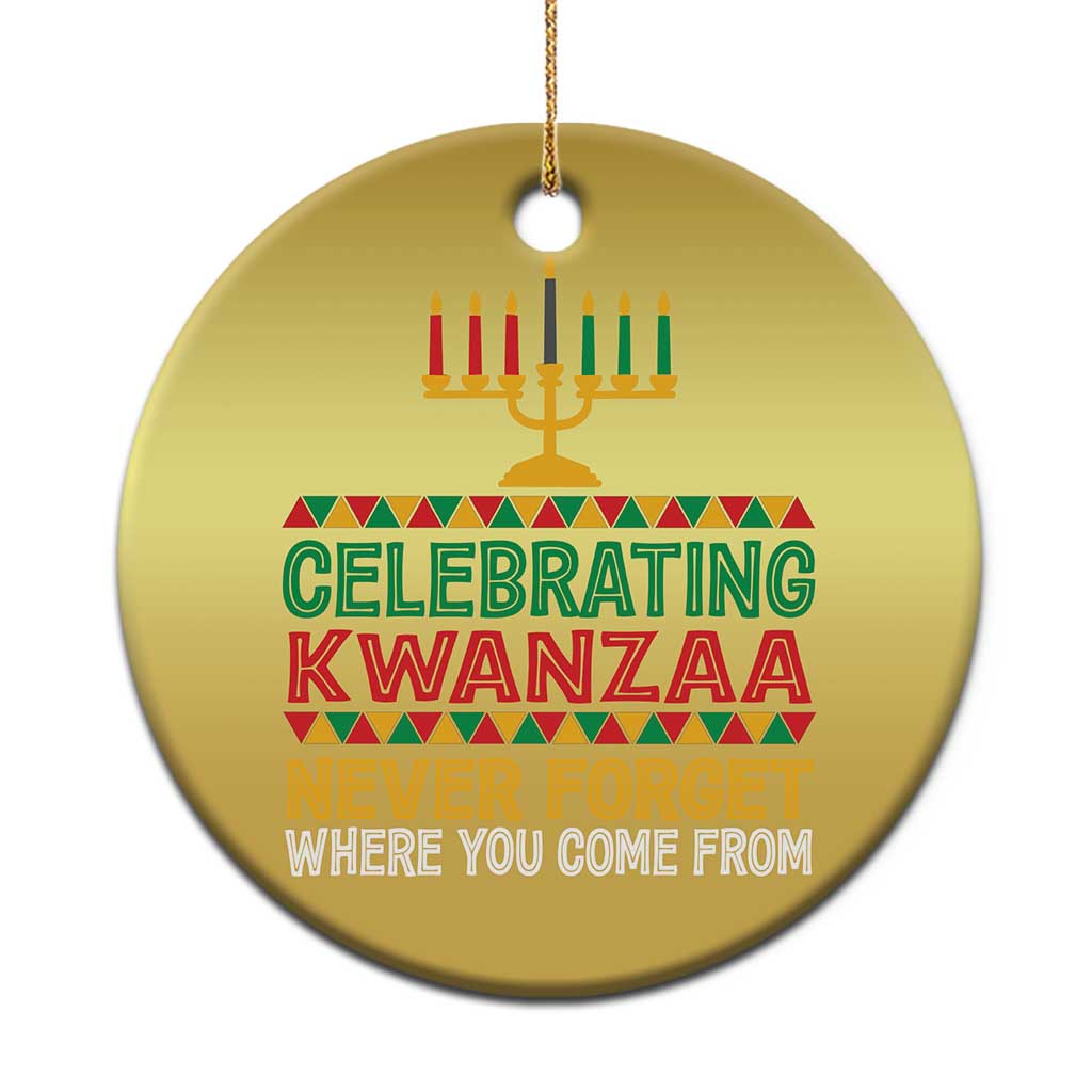 Celebrating Kwanzaa Never Forget Where You Come From Kinara Candle Christmas Ornament - Wonder Print Shop