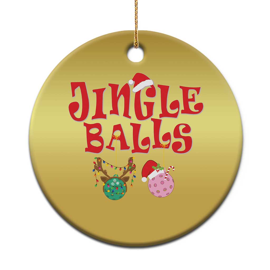 Funny Xmas Pickleball Christmas Ornament Jingle Balls Reindeer Santa Hat Ball - Wonder Print Shop