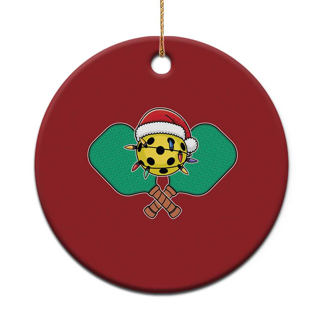 Funny Xmas Pickleball Holiday Santa Hat Christmas Ornament - Wonder Print Shop