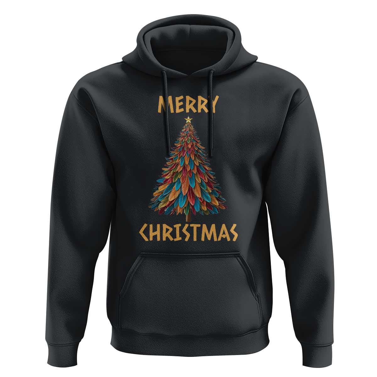 Funny Native American Eagle Feather Christmas Tree Hoodie