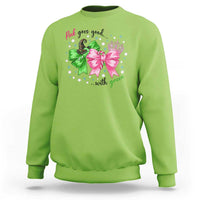 Funny Christmas Witch Pink Goes Good With Green Sweatshirt - Wonder Print Shop