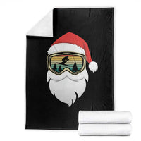 Funny Ski Christmas Winter Sport Skiing Santa Hat Throw Blanket - Wonder Print Shop