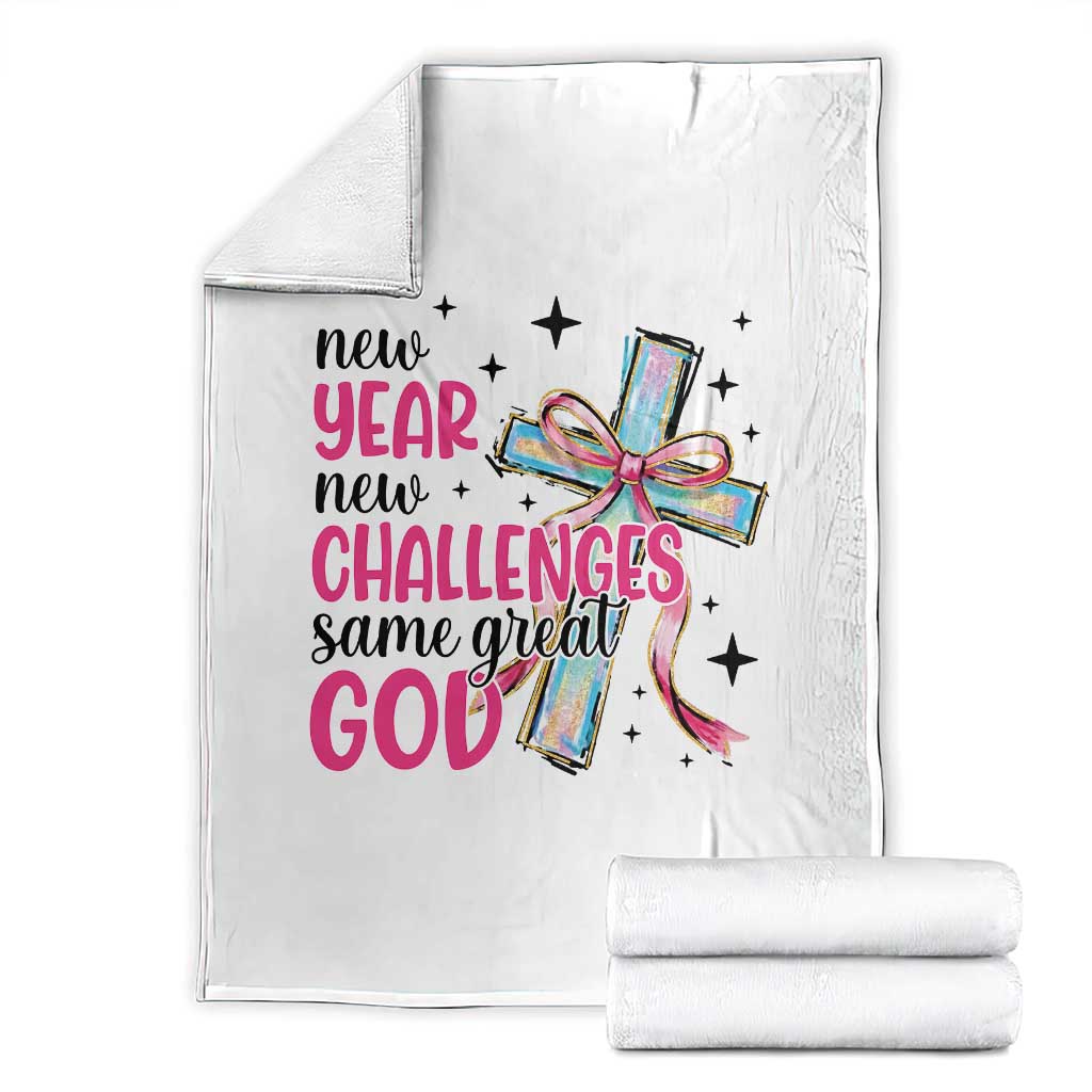 New Year New Challenges Same Great God Throw Blanket Christian New Year Eve - Wonder Print Shop