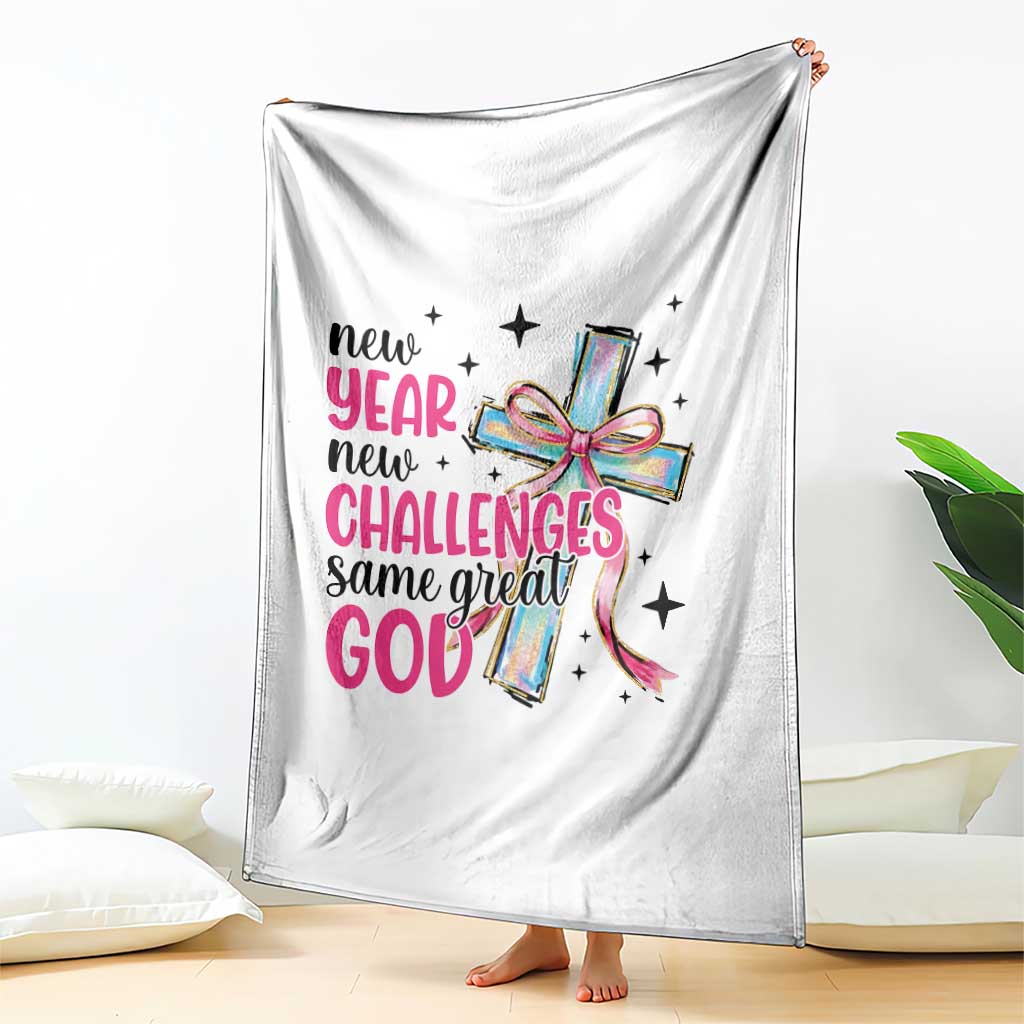 New Year New Challenges Same Great God Throw Blanket Christian New Year Eve - Wonder Print Shop