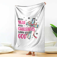 New Year New Challenges Same Great God Throw Blanket Christian New Year Eve - Wonder Print Shop