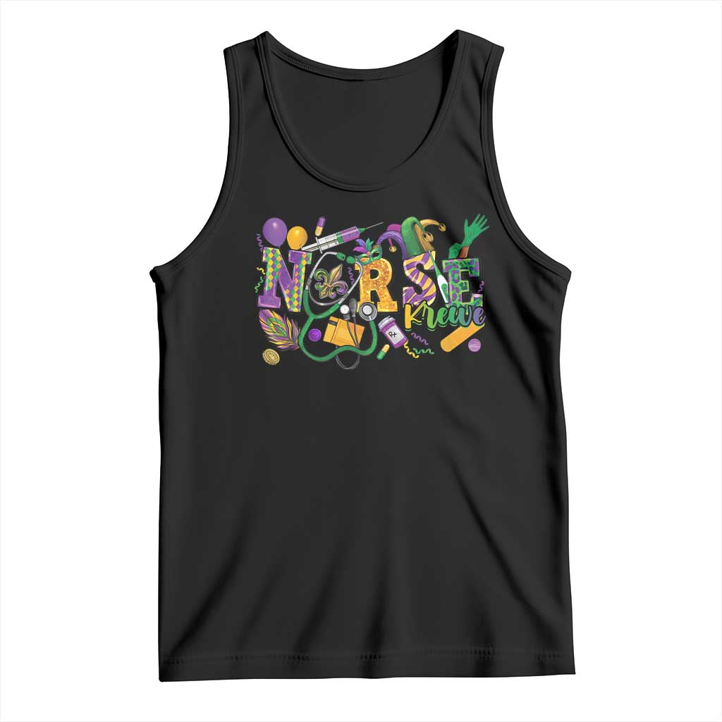 Funny Mardi Gras Nurse Krewe Healthcare Tank Top