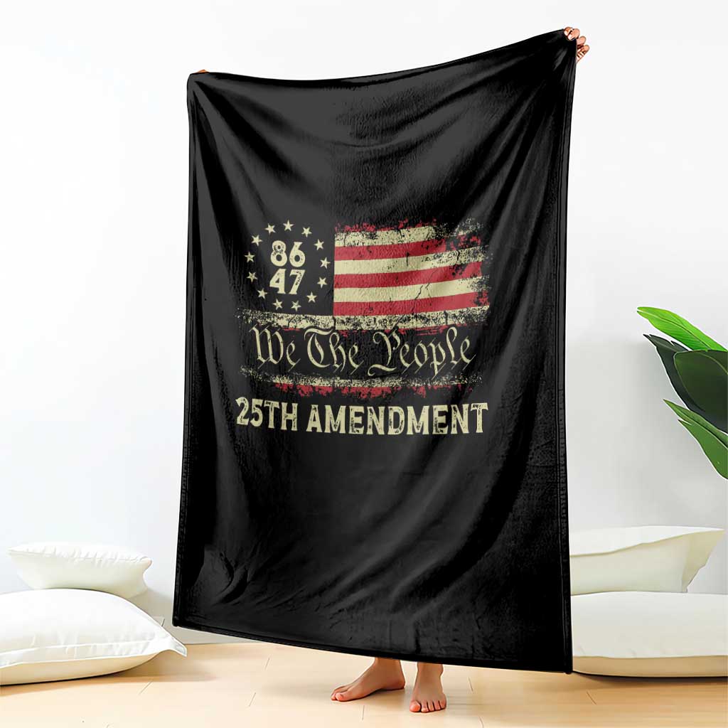 8647 Resist 25th Amendment Throw Blanket Vintage American Flag