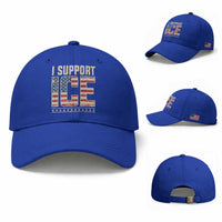 I Support ICE Baseball Cap Immigration Officers Vintage American Flag
