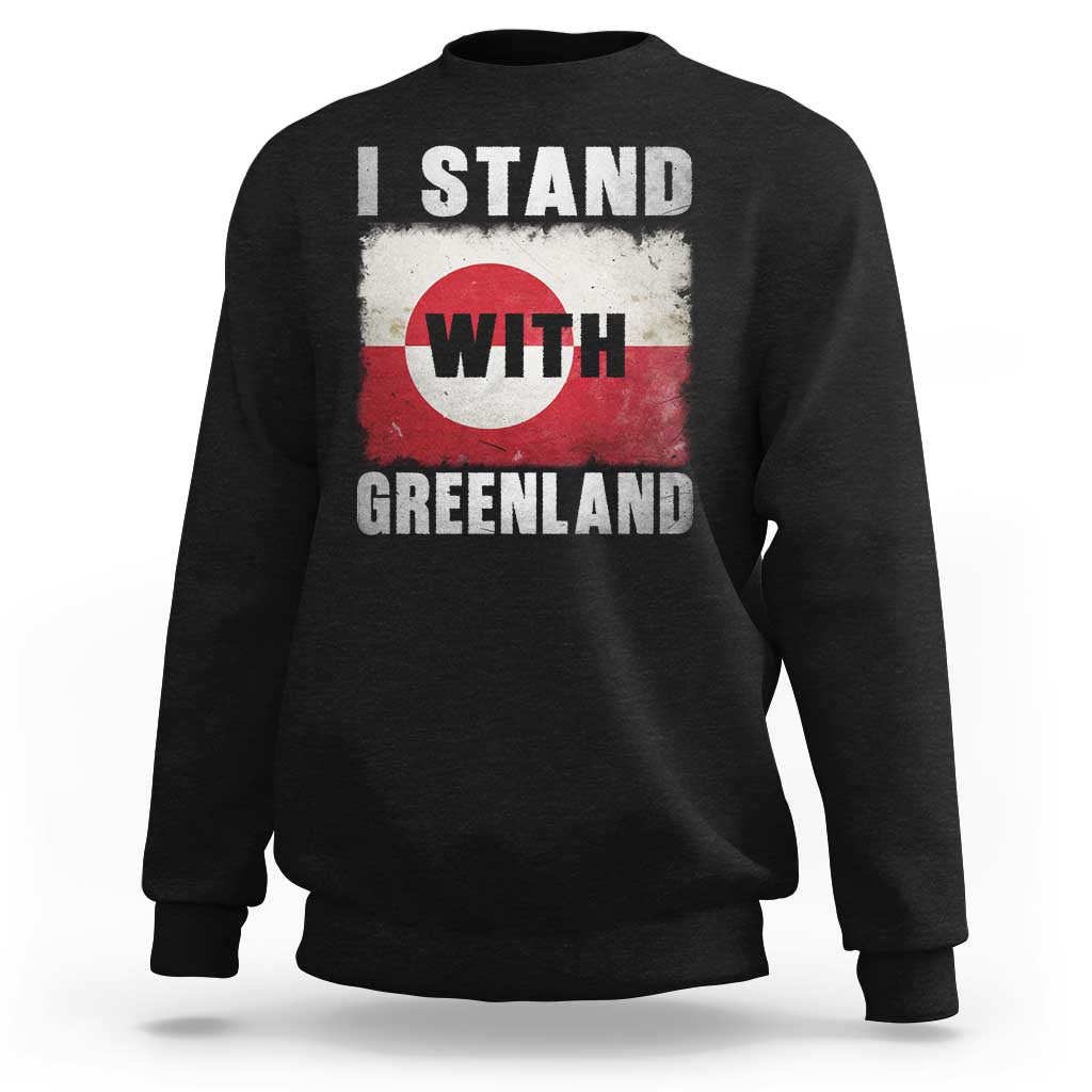 I Stand With Greenland Sweatshirt Support Greenlanders Vintage Greenland Flag