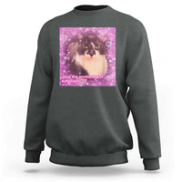 Funny Save The Environment Eat Plastic Sweatshirt Cat Meme