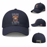Funny Scotland Is Calling And I Must Go Baseball Cap Highland Cow