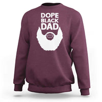 Men's maroon sweatshirt with “DOPE BLACK DAD” graphic and white bearded face print