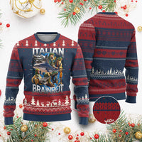 Funny Italian Brainrot Gen Z Meme Knitted Sweatshirt - Wonder Print Shop