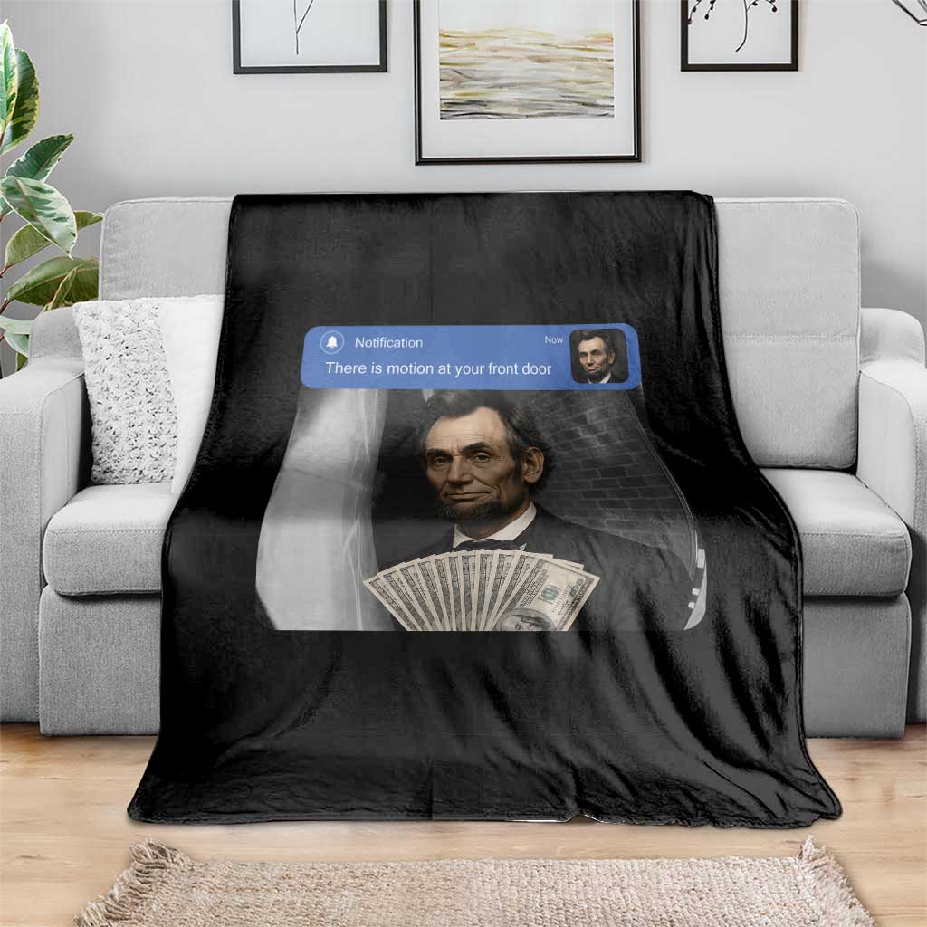 There is Motion At Your Front Door Abraham Lincoln Meme Throw Blanket