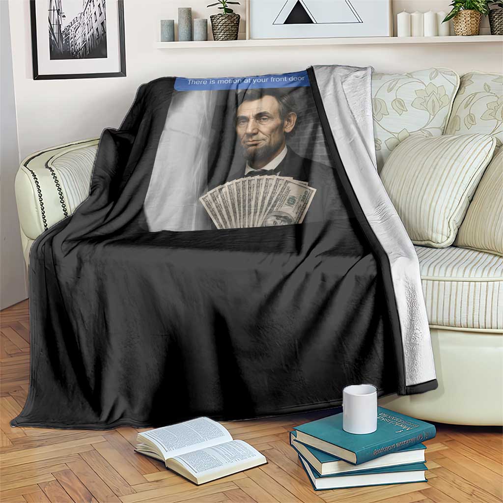 There is Motion At Your Front Door Abraham Lincoln Meme Throw Blanket