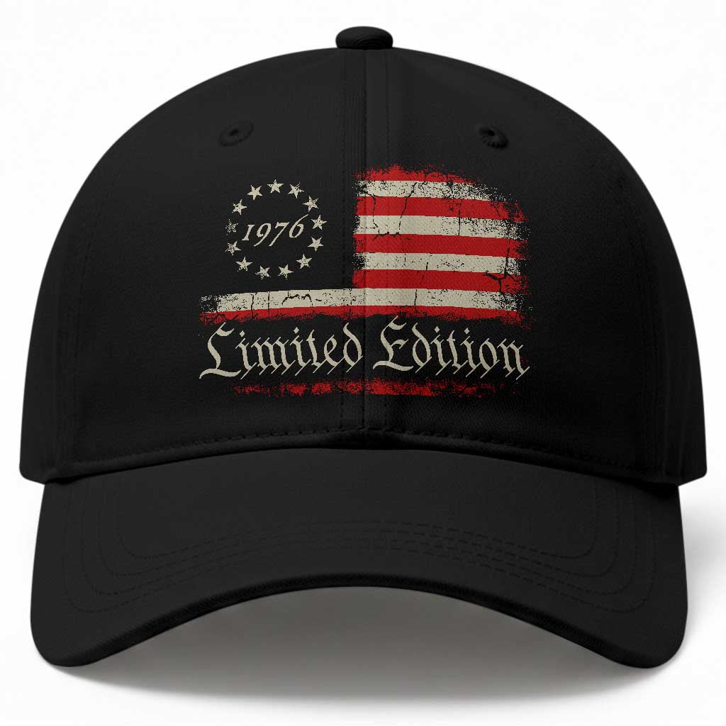 50th Birthday 1976 Limited Edition Baseball Cap Gifts for 50 Years Old Vintage American Flag