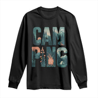 Camping Nature Adventure Campfire Tent Mountains Long Sleeve Shirt - Wonder Print Shop