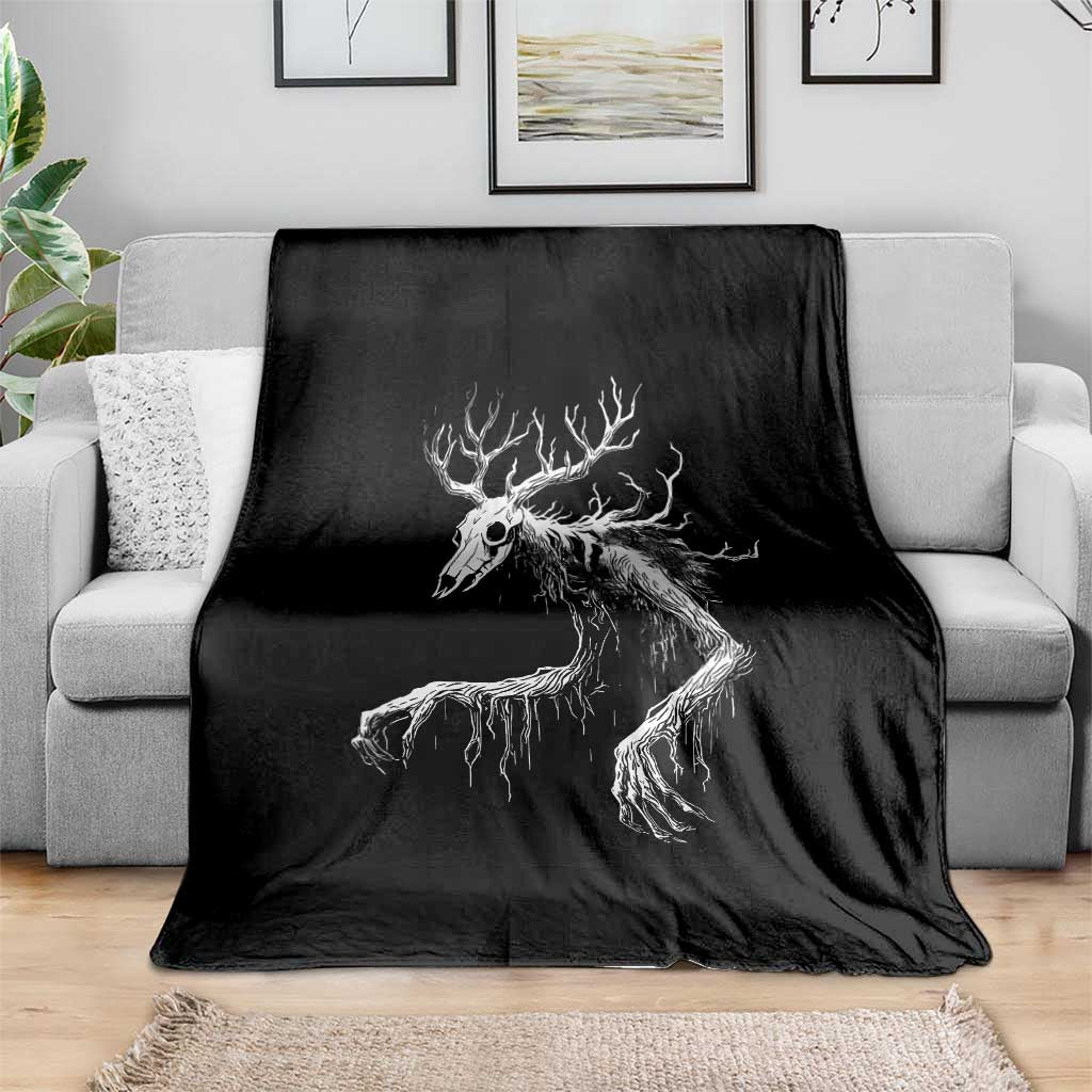 Wendigo Monster Skinwalker Mythical Cryptid Throw Blanket - Wonder Print Shop
