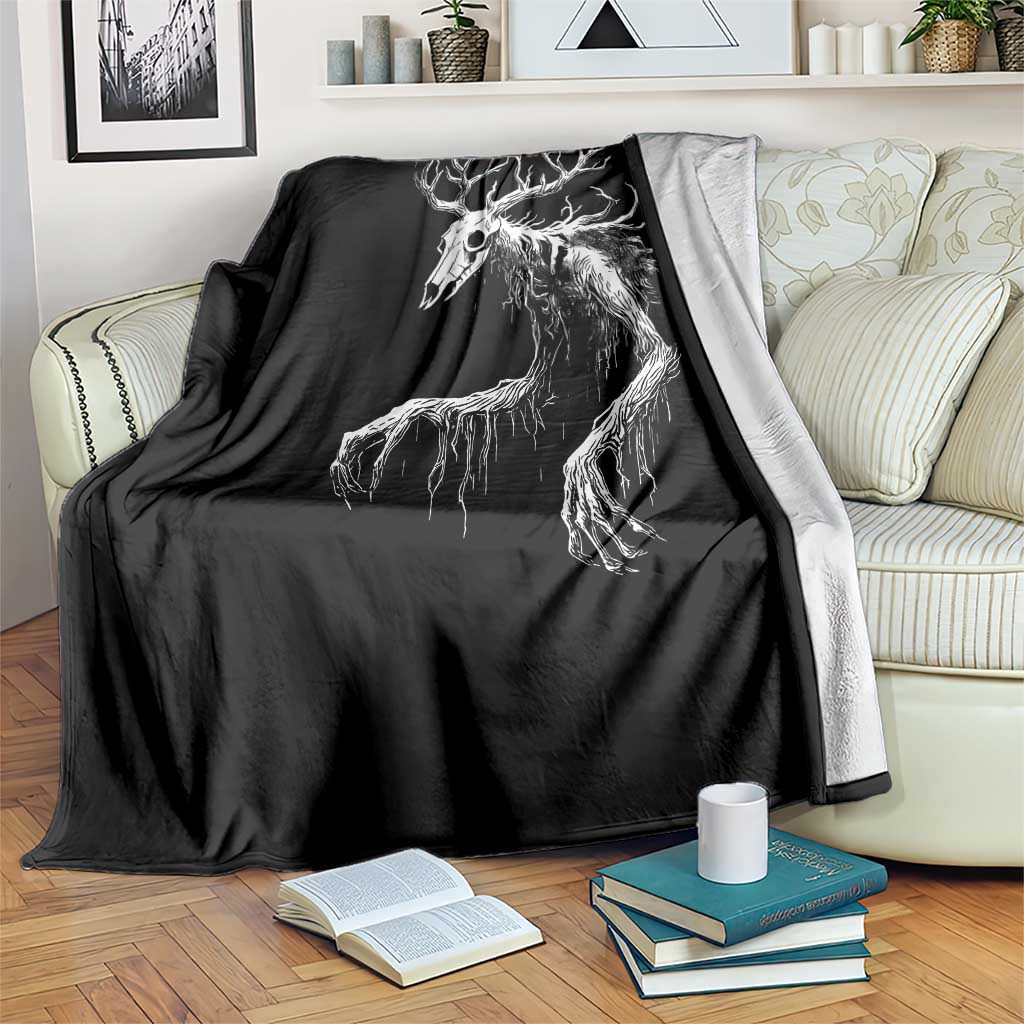 Wendigo Monster Skinwalker Mythical Cryptid Throw Blanket - Wonder Print Shop