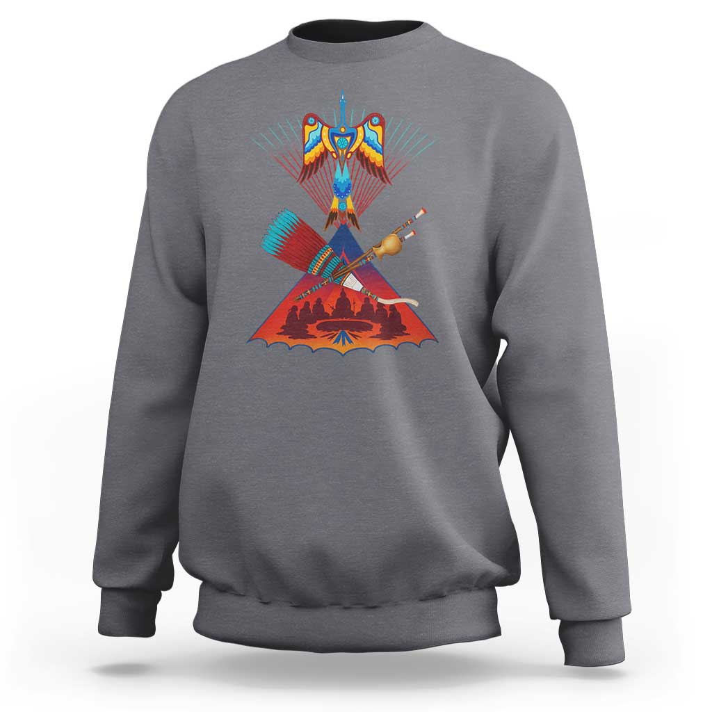 Native American Indigenous Heritage Peyote Water Bird Sweatshirt - Wonder Print Shop