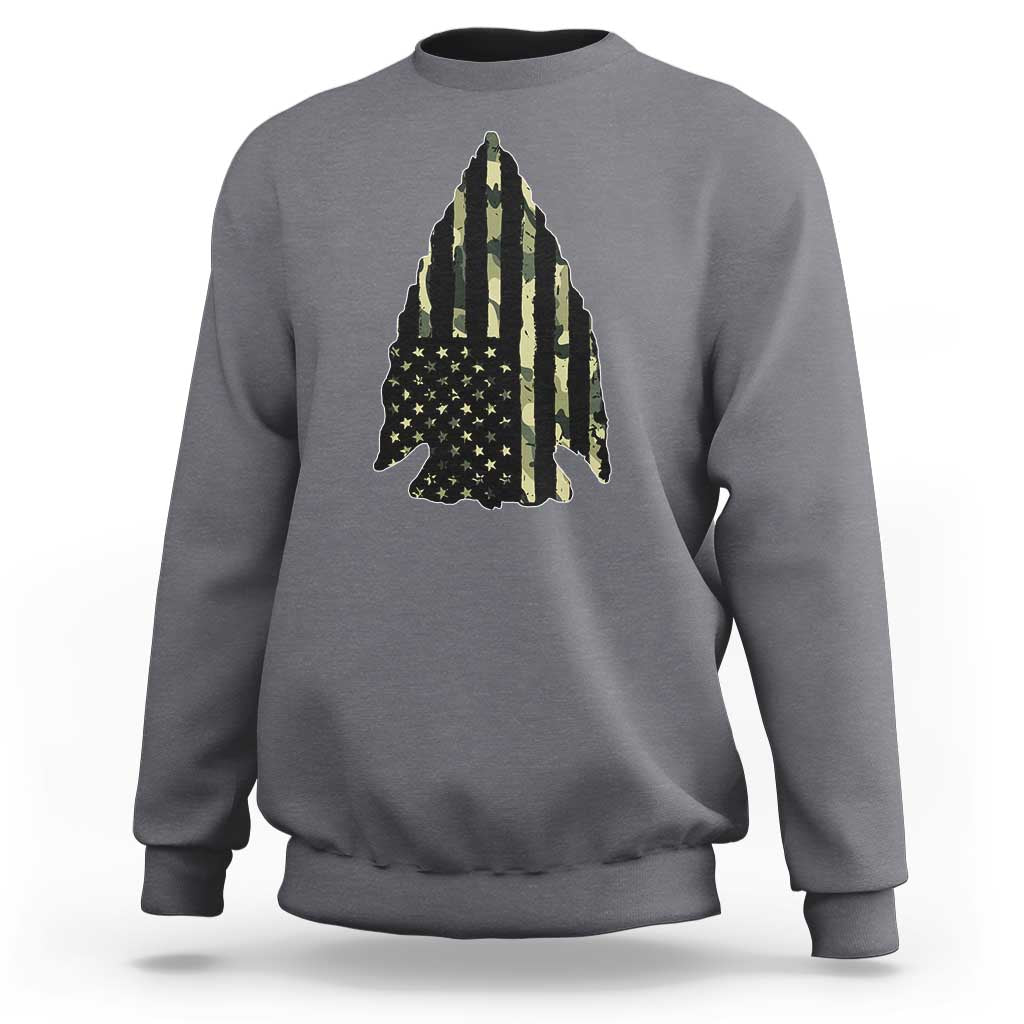 Arrowhead Hunter Vintage Camougflage USA Flag Sweatshirt