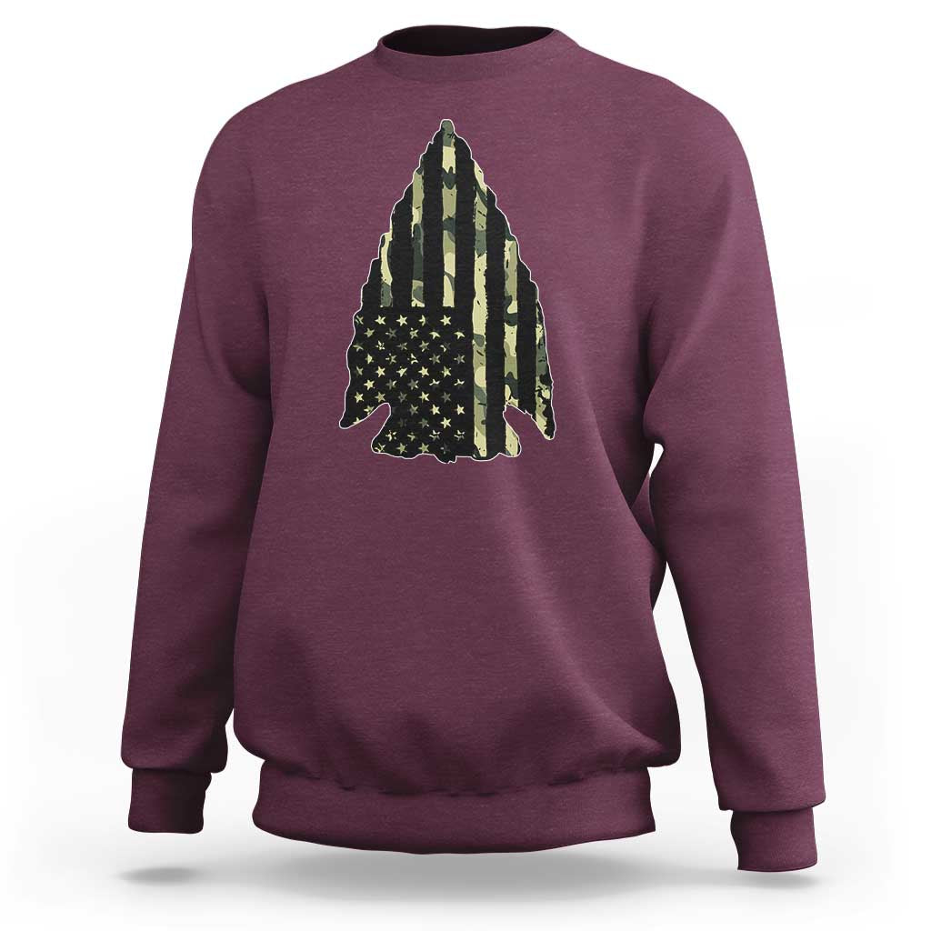 Arrowhead Hunter Vintage Camougflage USA Flag Sweatshirt